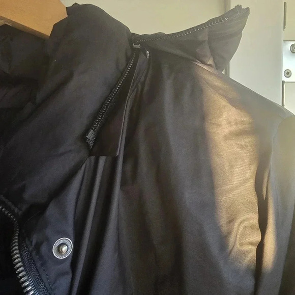 Womens Reversible Black  Jacket size M Hood - Picture 4 of 11